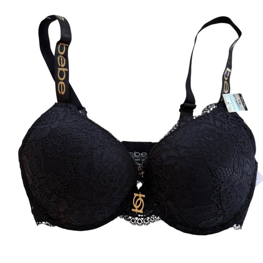 Bebe Black Gentle Lift Bra with Adjustable Straps